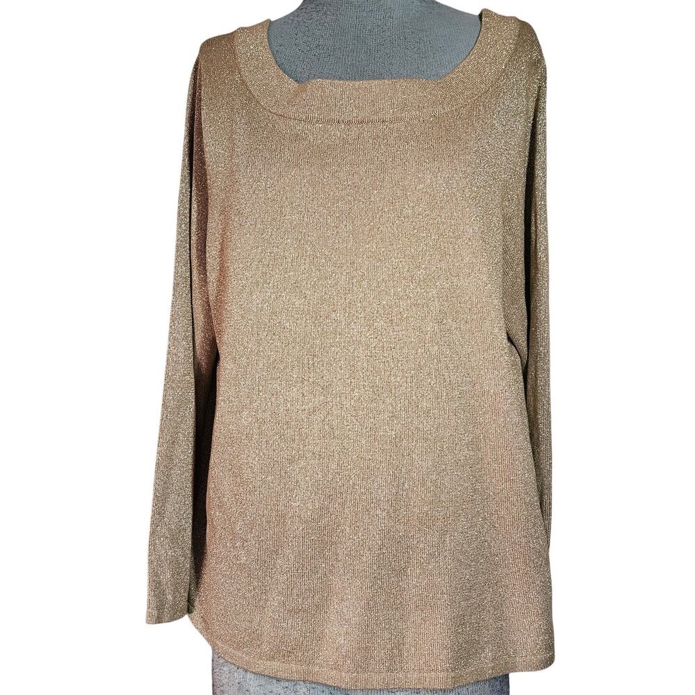Lane Bryant Gold Metallic Knit Size XL 14 16
